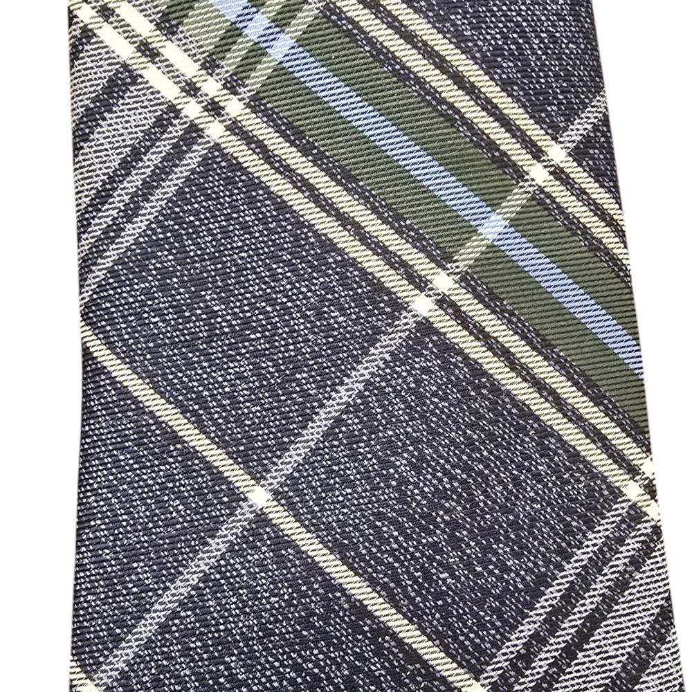 Club Room Gaudier Mens Plaid Tie White Shades of Blue Green Polyester - Picture 2 of 6